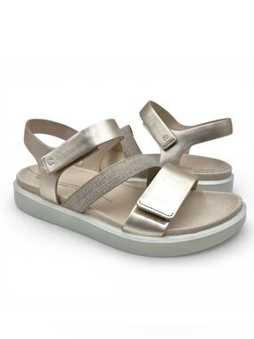 ECCO Flowt Women's Metallic Leather Sandal Size 8.5